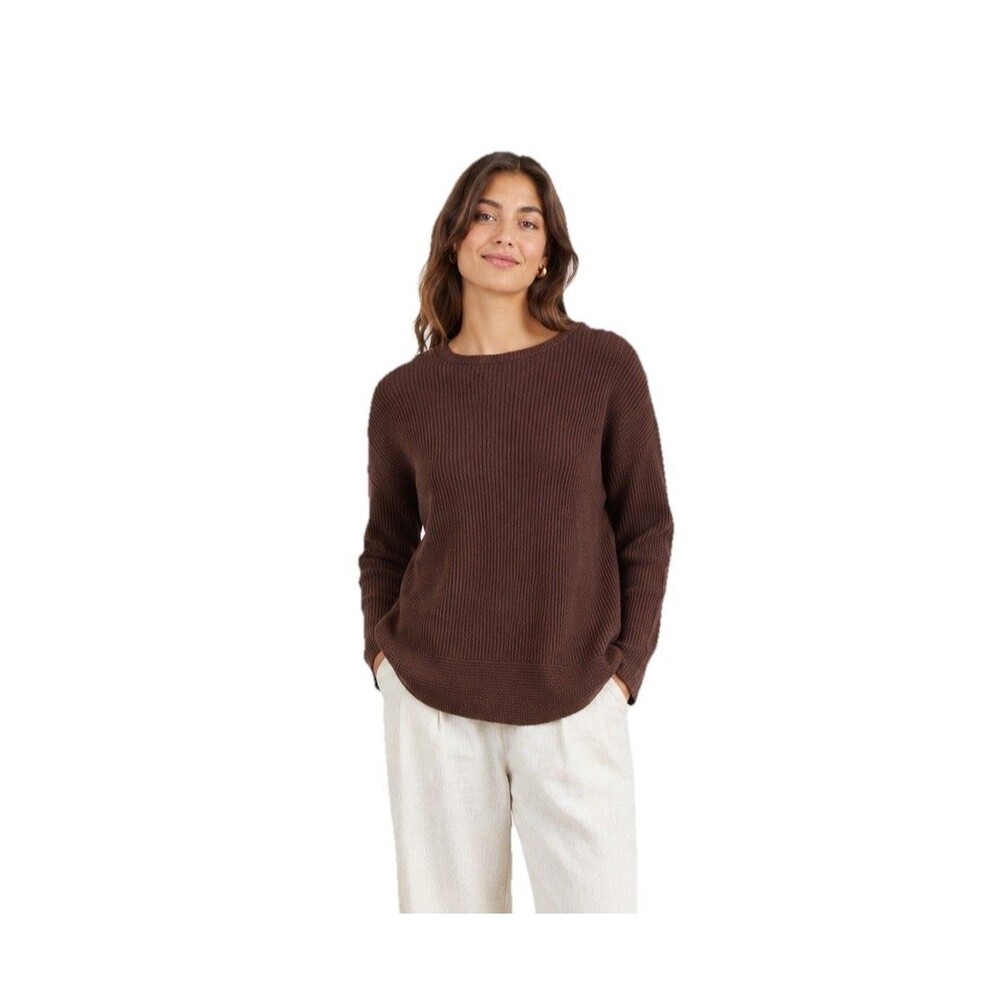 Vince 100% Cashmere Knit Sweater Women XS Ribbed Burgundy Round Neck Long Sleeve